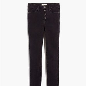 Madewell 10" High-Rise Skinny Jeans in Berkeley Black: Button-Through Edition